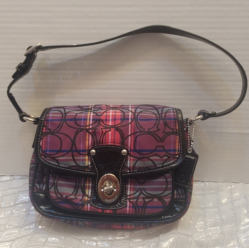 Coach Poppy Tartan small Handbag Plaid
